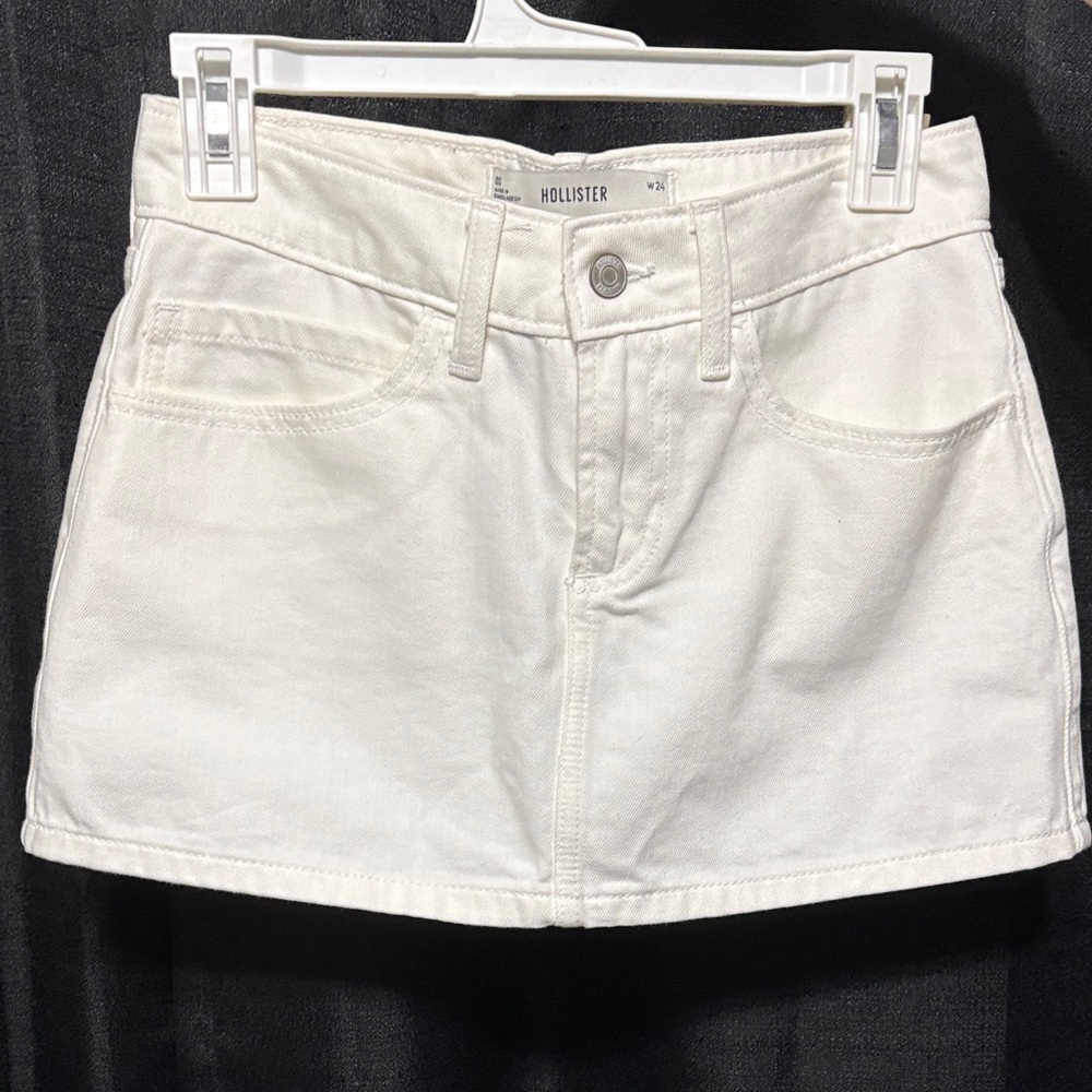 Hollister White Denim Mini Skirt